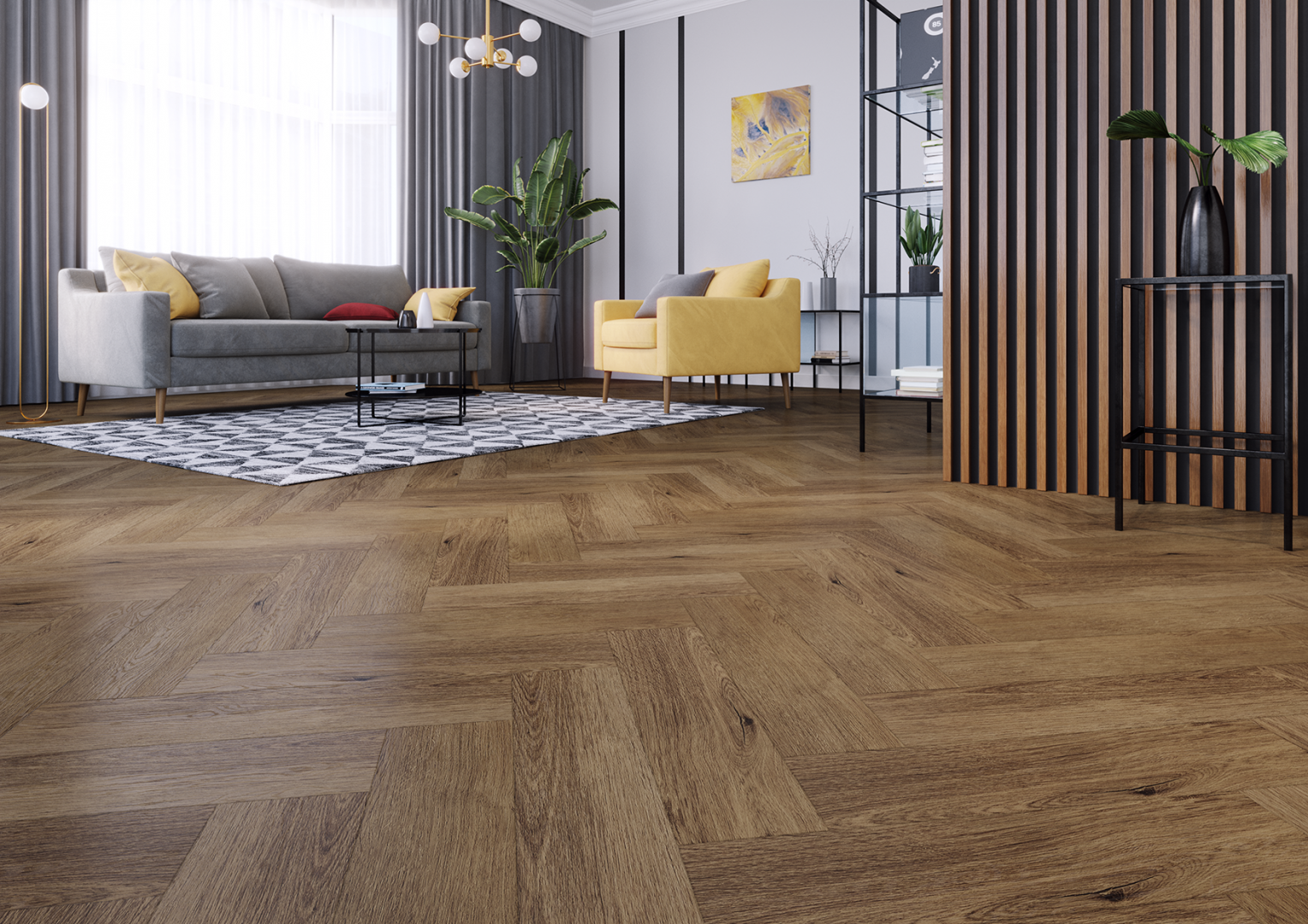 Arbiton Amaron Herringbone DryBack Дуб Джорджтаун клейовий ялинка на клей